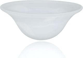 LightAccents White Floor Lamp Glass Shade Replacement - Modern Bowl Torchiere Lamp, Height: 4.75 inches, Width: 12 inches