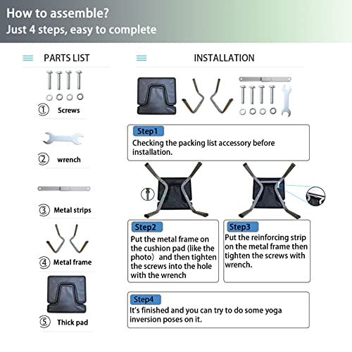 Koksry Yoga Headstand Bench, Metal Yoga Inversion Chair Max Load 330Lb With Pu Pad, Headstand Stool For Home，Relieve Fatigue And Shape Body #TOP5