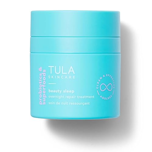 TULA Skin Care Beauty Sleep - Tratamiento de reparación durante la noche  Crema de noche antienvejecimiento, contiene péptidos naturales, AHA,