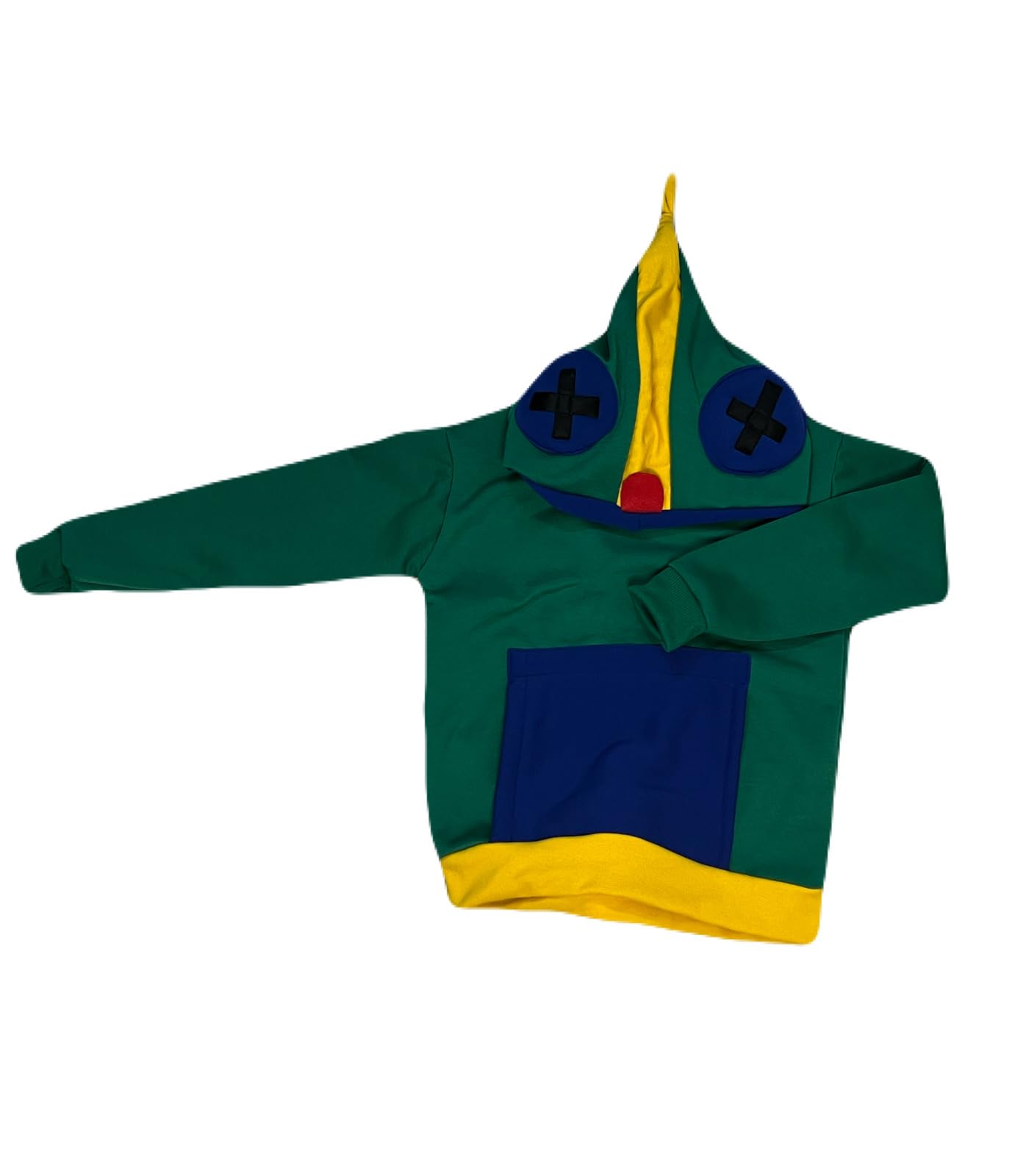 Sudadera con Capucha de Diseño Animal, Estilo León, Verde y Azul, Bolsillo Canguro,