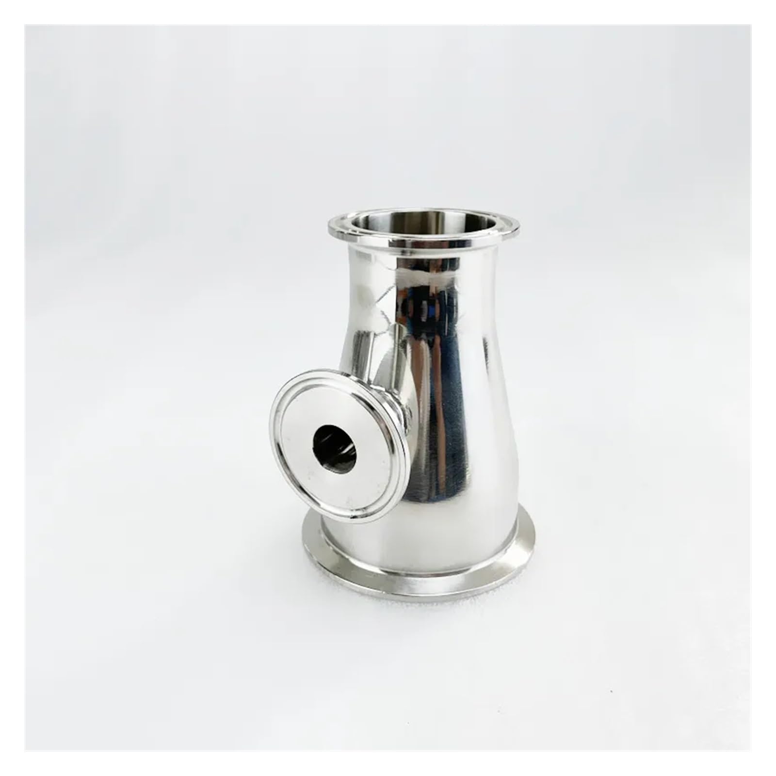 2''(51mm) OD64mm x 3''(76mm) OD91mm Tri clamp Reducer with 19mm OD50.5mm Thermometer Interface SS304(Main Body)