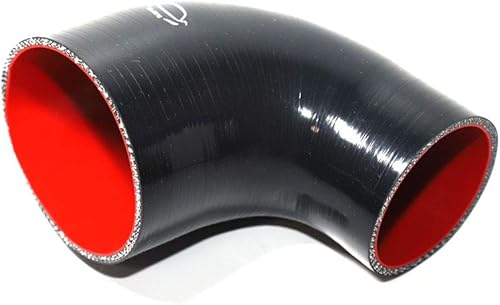 Miniatura 2 de TenKeAuto Manguera de Silicona de Alto Rendimiento Reforzada de 4 Capas Acoplador Reductor de Codo de 90 Grados 3"-4" DI TurboIntercoolerTuberías