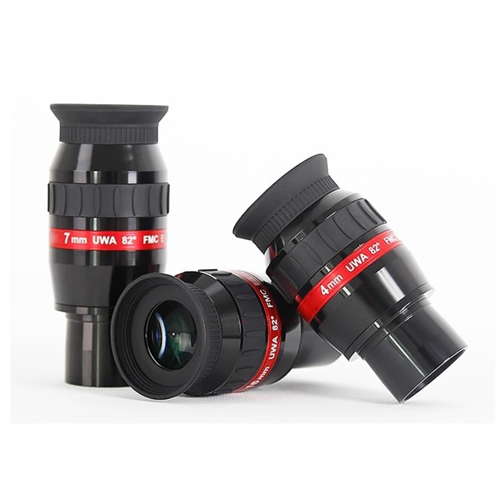82-stopniowy szerokokątny okular, okular FMC 4 mm, 7 i 16, akcesoria do teleskopu astronomicznego 1,25 cala części do teleskopu astronomicznego (82-4mm)