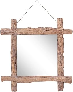 Comprar vidaXL Espejo de Troncos, Espejo de Maquillaje, Espejo Decorativo, Espejo para Pasillo Salón Dormitorio Hogar, Madera Reciclada de Teca Natural