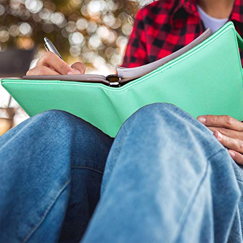 Image of Antner A5 Notebook Binder 6 Ring Refillable Budget Planner Cover for Cash Organizer, PU Leather Loose Leaf Photocard Holder Aesthetic Binder with Magnetic Buckle for A5 Planner Inserts, Light Green