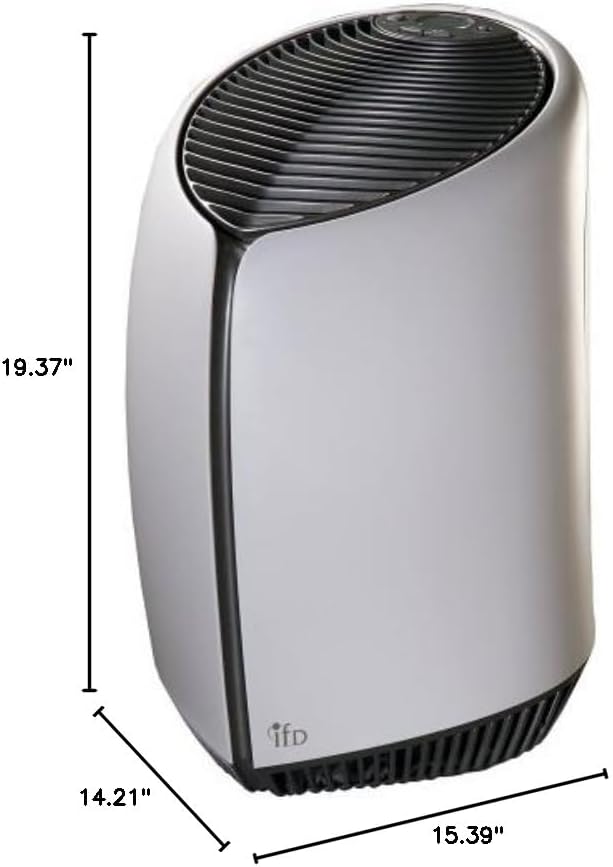 Honeywell HFD-130 Air Purifier with dimensions