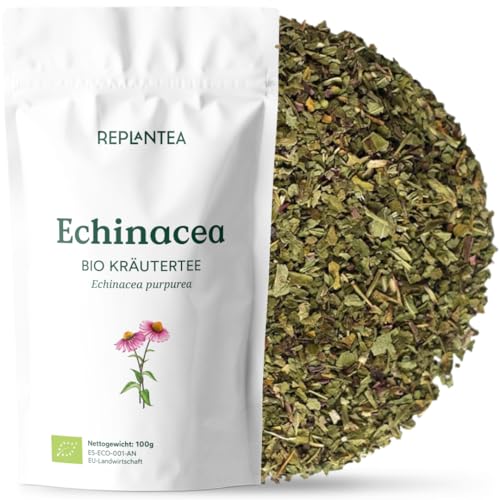 BIO Echinacea Tee 100g (Sonnenhut Tee) | Natürliche Unterstützung für das Immunsystem | Kräutertee lose zur Stärkung der Abwehrkräfte | REPLANTEA