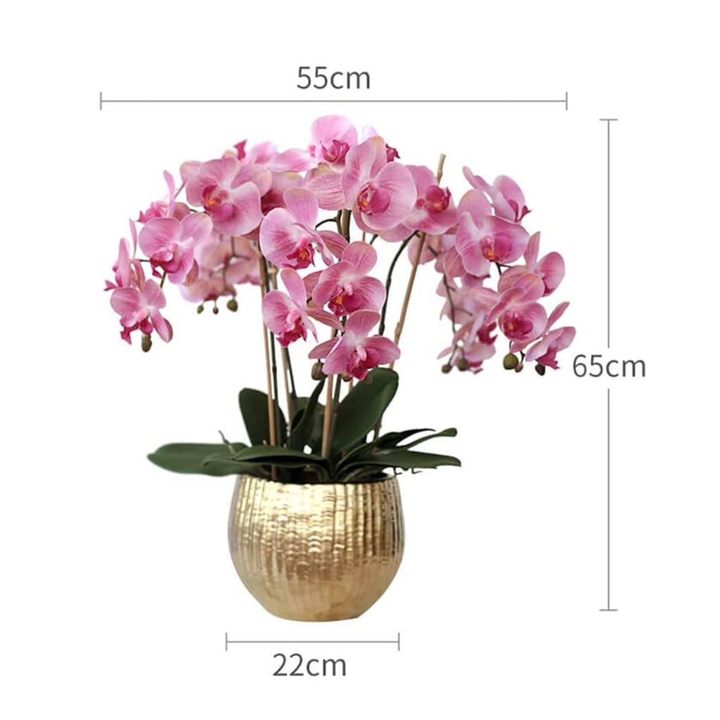 Künstliche Blumen, künstliche Blume in Vase, künstliche Blume mit 5 Köpfen, rosa Phalaenopsis, künstliche Blume für Zuhause, Hochzeit, Party, Tischdekoration, Plastikblume, Heimdekoration