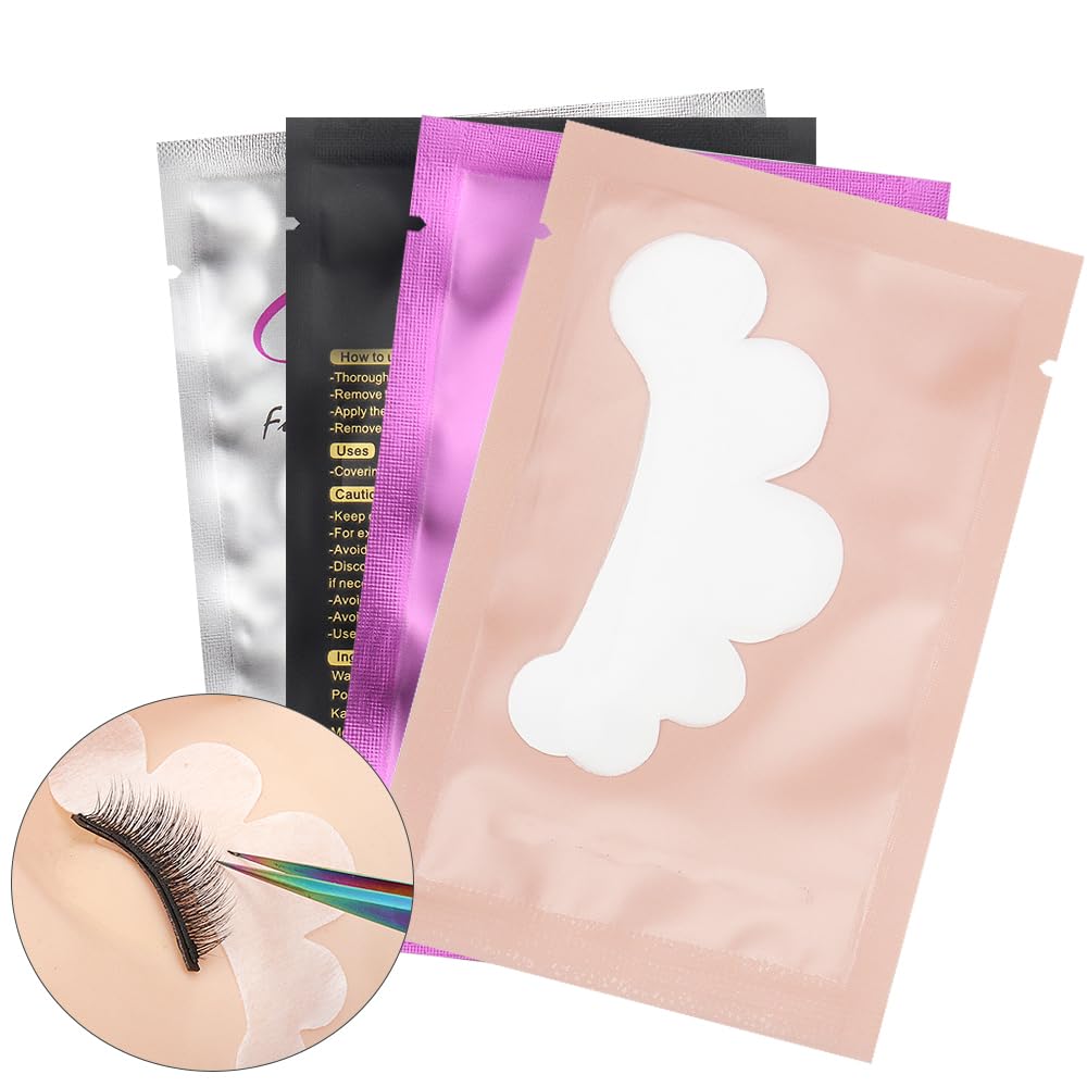 100 pares de almohadillas de gel para ojos debajo de gel, extensiones de pestañas, sin pelusas, almohadillas de máscara de ojos con hidrogel, herramientas de belleza (rosa) 6