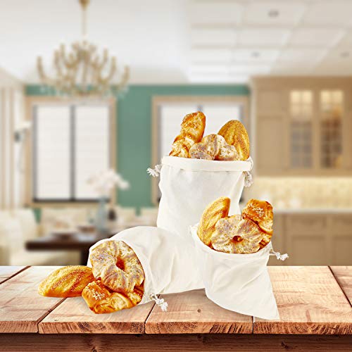 HXMLS 5Park Linen Bread Bags,Reusable Drawstring Bag For Loaf, Homemade Artisan Bread Storage Bag,Linen Bread Bags For Baguette - Thumbnail 7