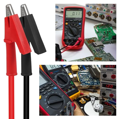 Image of 4Pcs Dual Ended Crocodile Alligator Clips Test Leads Dual Ended Crocodile Wire with Insulators Clips for Electrical Test(Wire Length 39.37inch /1m)