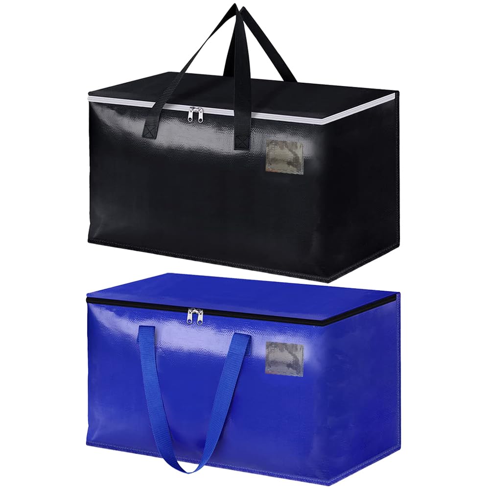 bolsa isotérmica, Bolsas de almacenamiento 90 litros, resistentes, plegables, for embalaje, mudanza y(Black,3PCS)