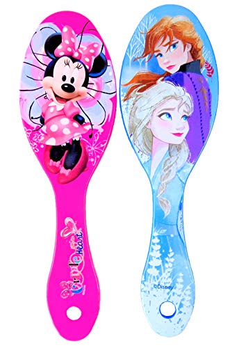 Disney Princess Hair Brush For Girls Featuring Frozen Sisters Anna & Elsa And Minnie Mouse (2 Pack) #TOP1