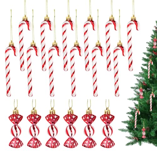 18 Stück Zuckerstangen Weihnachtsbaum Deko Christbaumschmuck...