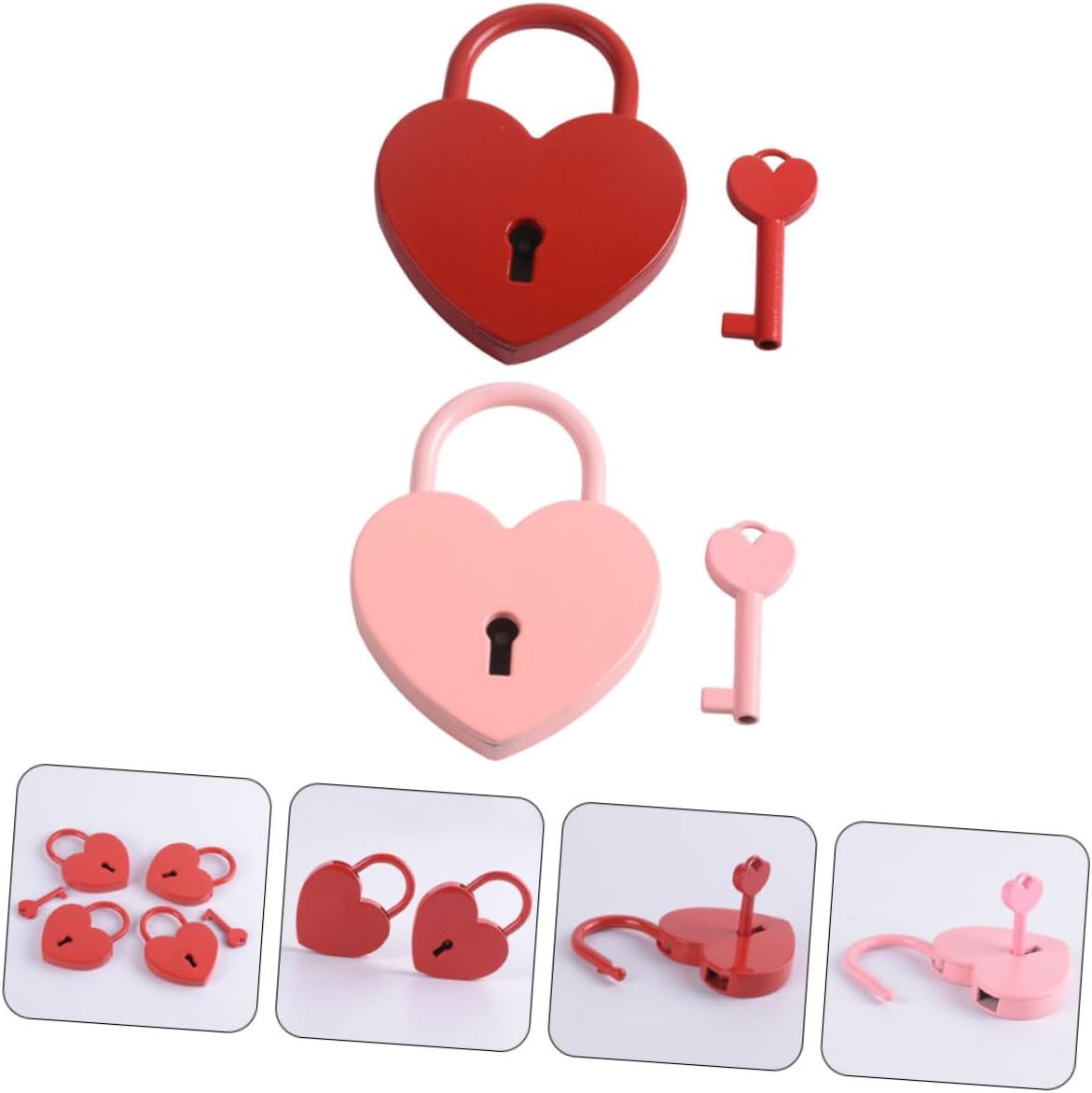2sets Heart Lock Luggage Locks for Suitcases Padlock Key for Luggage Key Bag