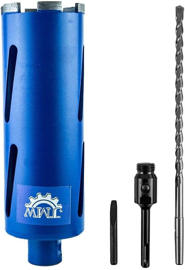 Jeremywell Dry Diamond Drill Core Bit for Brick and Concrete with Pilot Bit - 7/8" (22mm) Diameter with SDS Plus Arbor for #30/40 Diamond, Laser Welded