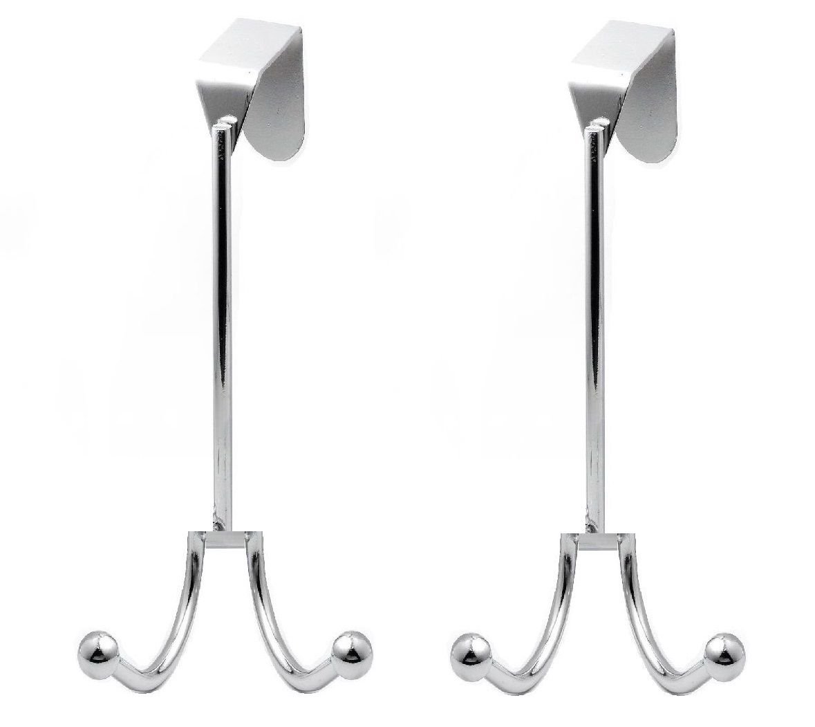 Dpny 2Pc Twin Hook Over The Door Hanger Bathroom Kitchen Room Multi Purpose Hanger
