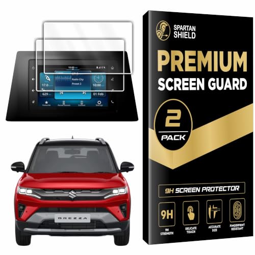 Image of Spartan Shield [2 Pack] Screen Protector for MARUTI SUZUKI BREZZA 2026 Facelift || 7-inch Infotainment System Touchscreen Display Guard || Anti Scratch | HD Clarity | Water Resistant || MarutiSuzuki Breeza VXI & ZXI Model Digital Touch Screen Accessory 2026+ [Not Tempered Glass]