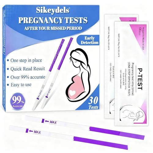 #VerdientProvisionen<br>30 X Schwangerschaftstest Frühschwangerschaftstest Pregnancy Test Urintest Schnell Sicher Zuverlässig und Einfach Schnelles Test 10 miu/ml Lila