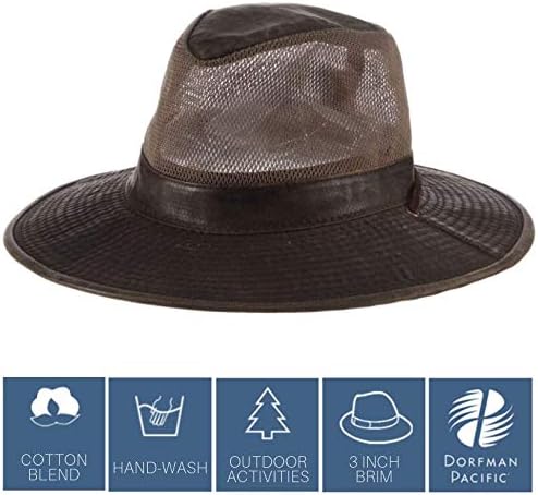 Dorfman Pacific Co. Men's Weathered Cotton Big Brim with Mesh - Image 6