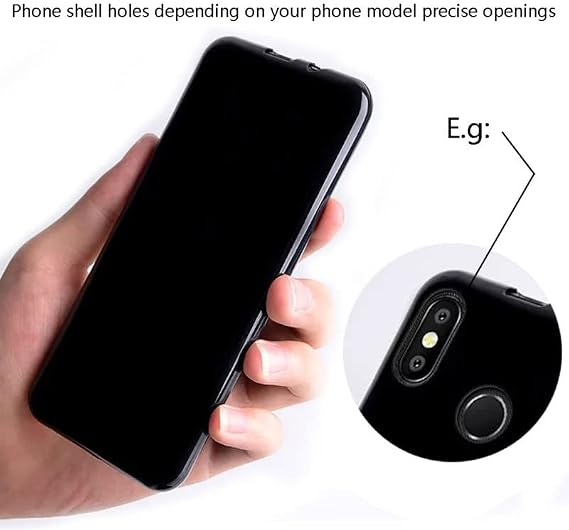 Ulefone Armor 155.4インチ用HGJTFケース、耐衝撃TPUバンパーカバー360°落下保護シェル超薄型ソフトシリコンフォンケースUlefone Armor 15用 - ブラック