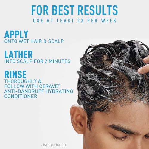 CeraVe Hydrating Anti Dandruff Shampoo, 1% Pyrithione Zinc Dandruff Treatment With Ceramides, Niacinamide & Hyaluronic Acid, Helps Eliminate Flakes & Provides Itchy Scalp Relief, Sulfate Free, 12 Oz CeraVe Hydrating Anti Dandruff Shampoo, 1% Pyrithione Zinc Dandruff Treatment With Ceramides, Niacinamide & Hyaluronic Acid, Helps Eliminate Flakes & Provides Itchy Scalp Relief, Sulfate Free, 12 Oz - Image 10