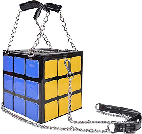 Image of QZUnique Women's Cute Cube Shape Handbag Magic Shoulder Bag Clutch Bag With Super Long Shoulder Strap