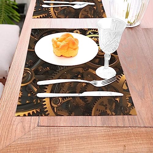 Sets de table haut de gamme en PVC résistants à la chaleur style steampunk