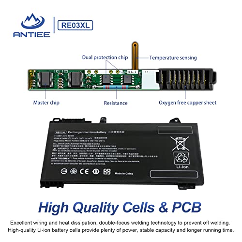 Antiee Re03Xl Laptop Battery Compatible With Hp Probook 430 440 445 450 455R G6 430 440 445 450 G7 Zhan 66 Pro 13 G2 14 G2 14 G3 15 G2 Series L32656-002 L32656-005 L32407-2C1 L32407-541 L32407-Ac1 #TOP2