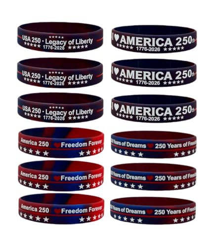 Pulseras de silicona USA 250 aniversario para hombre y mujer