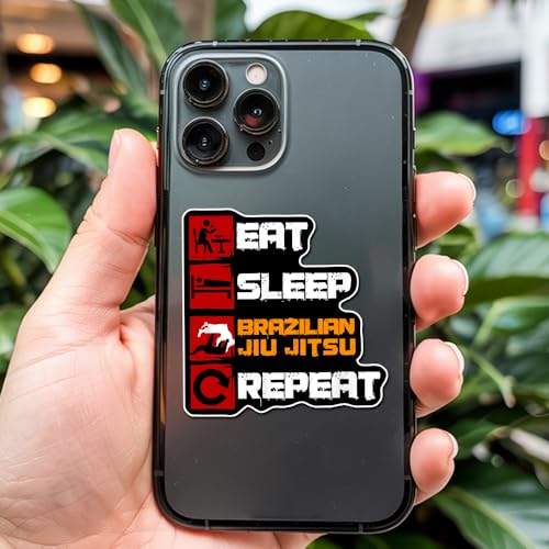 Image of (Set of 13) Jiu Jitsu Sticker Tap Snap Or Nap, Slap Bump Roll Vinyl Decal Gift Weather-Resistant Stickers for Water Bottles Laptop Window Car 3 Inches