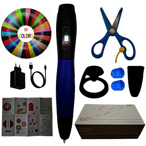 CAELLUMA - Stylo 3D pour enfants et travaux manuels adultes pour filament PLA et ABS - Crayon 3D Pen avec étui + 50 mètres PLA + ciseaux + dés à coudre + palette + USB 1,5 m + prise + cahier 7 CAELLUMA - Stylo 3D pour enfants et travaux manuels adultes pour filament PLA et ABS - Crayon 3D Pen avec étui + 50 mètres PLA + ciseaux + dés à coudre + palette + USB 1,5 m + prise + cahier