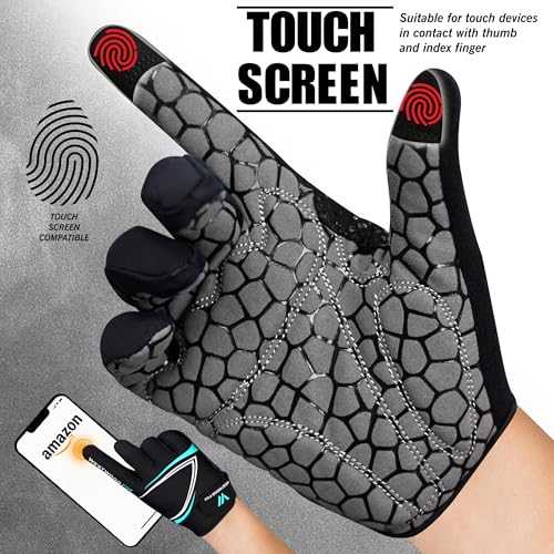 WESTWOOD FOX Full Finger Cycling Gloves, Padded, Anti-Slip Touchscreen, Shock Absorbing Mountain Bike Gloves for Road Bicycle, MTB, Road Racing, Biking and Sports Gloves for Men Women - Image 3