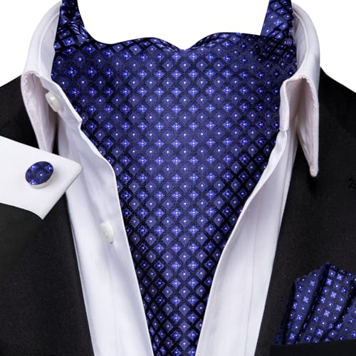 Image of Dubulle Paisley Floral Ascot for Men Self Tie Mens Cravat and Pocket Square Cufflinks Wedding