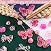 Kikonoke 350 Pieces 3D Resin ABS Colorful Rose Flower Bows Butterfly Charms with Flatback Half Round Pearl Beads for Bracelet Earring Necklace Craft DIY Making Supplies (Pink)
