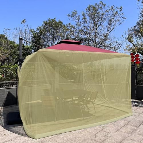 Mosquitera Sombrillas, Ajustable Cubierta Pantalla malla protección eficaz contra insectos, colgar Paraguas doble cara 7-13 Ft cremallera Base Rellenable pabellón (Army Green,Double Door 12-13 FT)