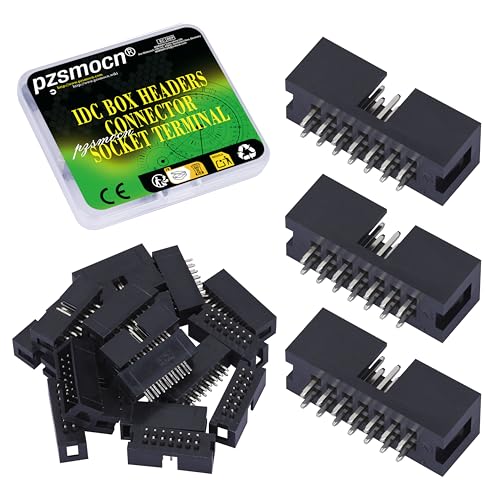 Pzsmocn 20 Pezzi IDC 2 * 7 Doppia Fila 2,54 mm Passo JTAG ISP 14 Pin Dritto Inserisci Scatola Connettore Adattatore Cavo Presa Maschio Terminali per Progetti di Dispositivi Elettronici PCB.