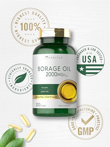 image for Carlyle Borage Oil Supplement | 2000mg | 200 Softgel Capsules | 320mg 