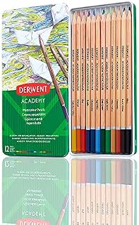 Derwent Academy Watercolour Pencils, Set of 12 in Tin, Blendable Multicolour Artists Pencils, Ideal for Wet or Dry Colouring, Drawing & Illustration, Premium Hobbyist Quality, 2301941