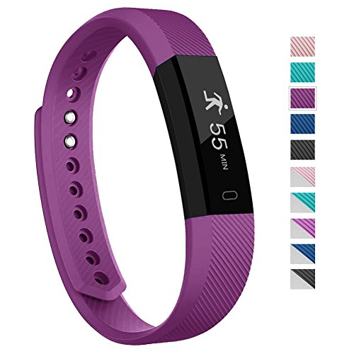 007plus Fitness Tracker, D115 Concise Style Point Touch Activity Tracker (Plum)