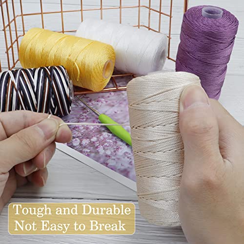 Uiopa Macrame Cord 1.5mm x 400m, Nylon Macrame Yarn for Crochet and ...
