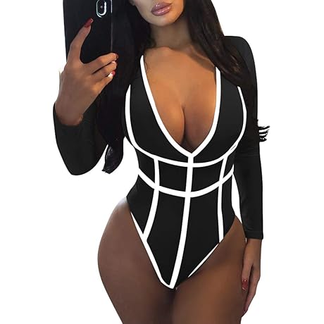 Women V-Neck Sexy Jumpsuits Bodysuit for Clubwear
