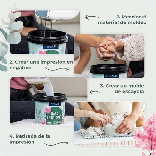 Miniatura 6 de Set De Huellas De Manos Para Parejas Y Familia Eucalipto Set De Yeso Para Manos Regalo De Huella De Manos De Yeso Para Parejas, Regalo De Boda, Regalo De Aniversario Para Parejas, Regalo Para