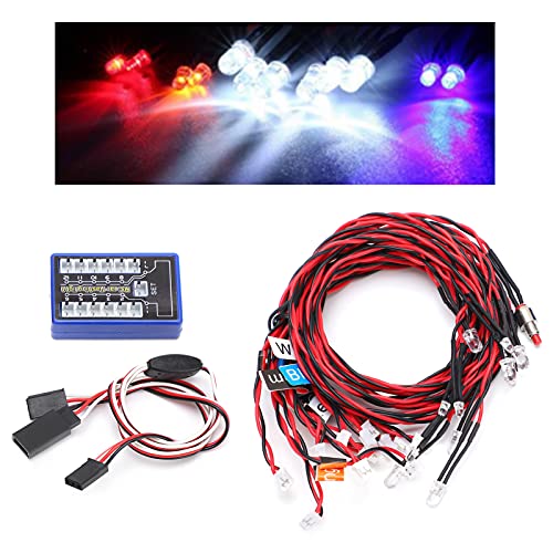 Highlight 12 LED Flashing System, 12 LED Lighting Kit for RC Cars, 48. 6V, 4 Lighting Modes with Control Board, Install for 18/110/ 112/ Remote Control Vehicles,