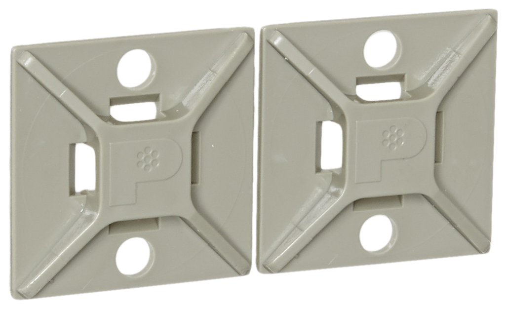 Panduit ABM2S-A-C14 Adhesive Backed Cable Tie Mount, 4-Way Mount, Pre-Installed Adhesive, Indoor Environment, ABS, Rubber Mounting Method, Gray (Pack of 100)
