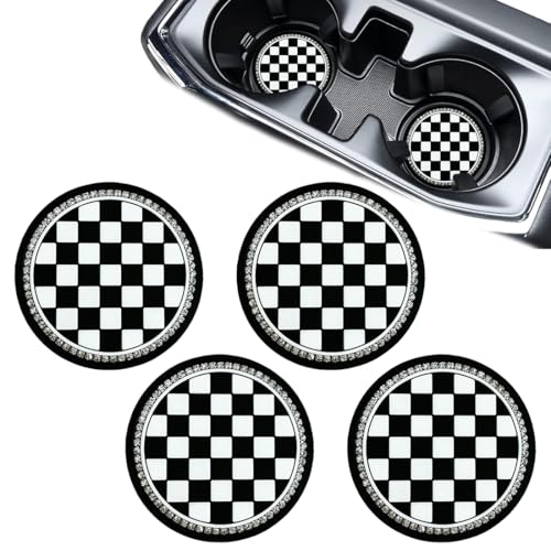 4 Pezzi Sottobicchieri per Auto con Brillantini, Sottobicchieri da Auto Sottobicchieri Universale, Sottobicchieri per Portabevande per Auto,Accessori per Interni