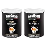 intensiv und samtweich Lavazza Kaffee Espresso 100% Arabica, gemahlener Bohnenkaffee in Dose, (2 x 250g Packung)