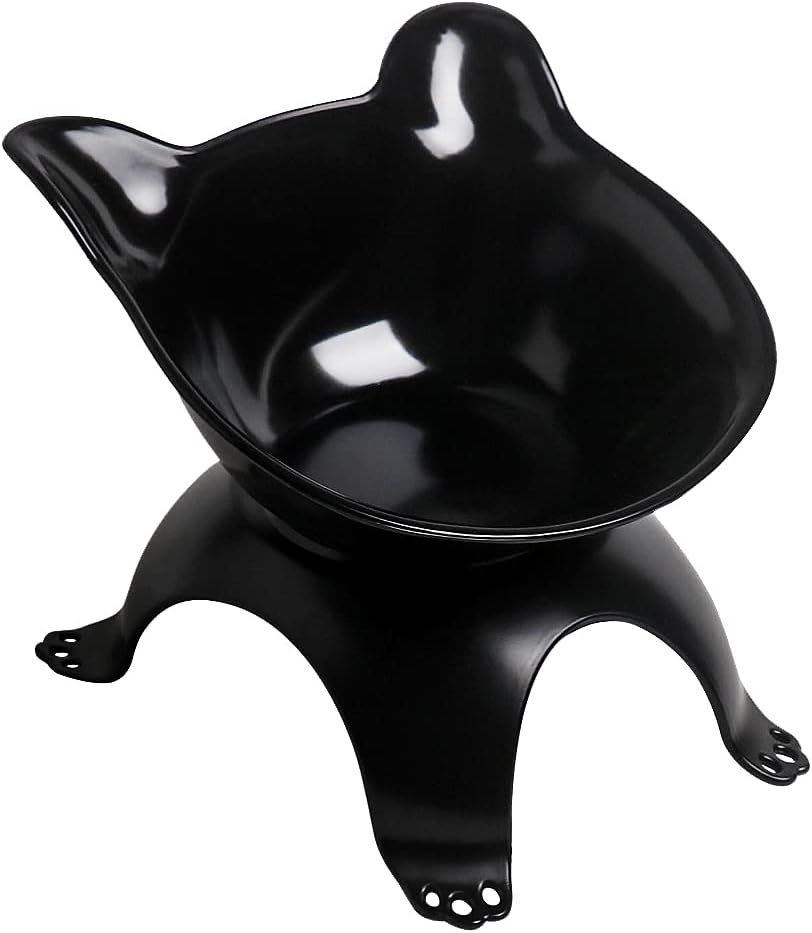 Cat Dog Bowls,15°Tilted Pet Feeder Bowl,Cat Feeding Bowls,Protective Cat Feeder Bowl for Cats and Small Dogs,Raised cat Food Bowl with Non-Slip Base Stand