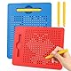 DBREAKS Magnetisches Stahlkugel Zeichenbrett, 2 Stück Magnetische Zeichenbretter, Magnetspiel Kinder, Magnet Zaubertafel mit Stift, Magnet Zeichentafel Stahlkugel Zeichenblock (Rot/Blau)