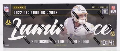 Panini Luminance 2022 - Caja para pasatiempos de fútbol (4 paquetes/10 cartas: 3 automóviles)